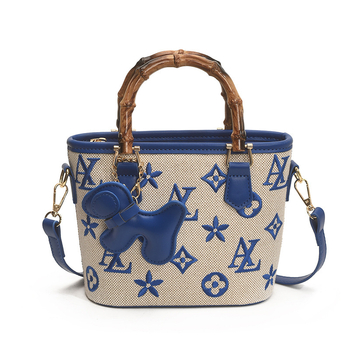 Torba tipa kanta s natpisom slov, drvena ručka, za rame ili crossbody.