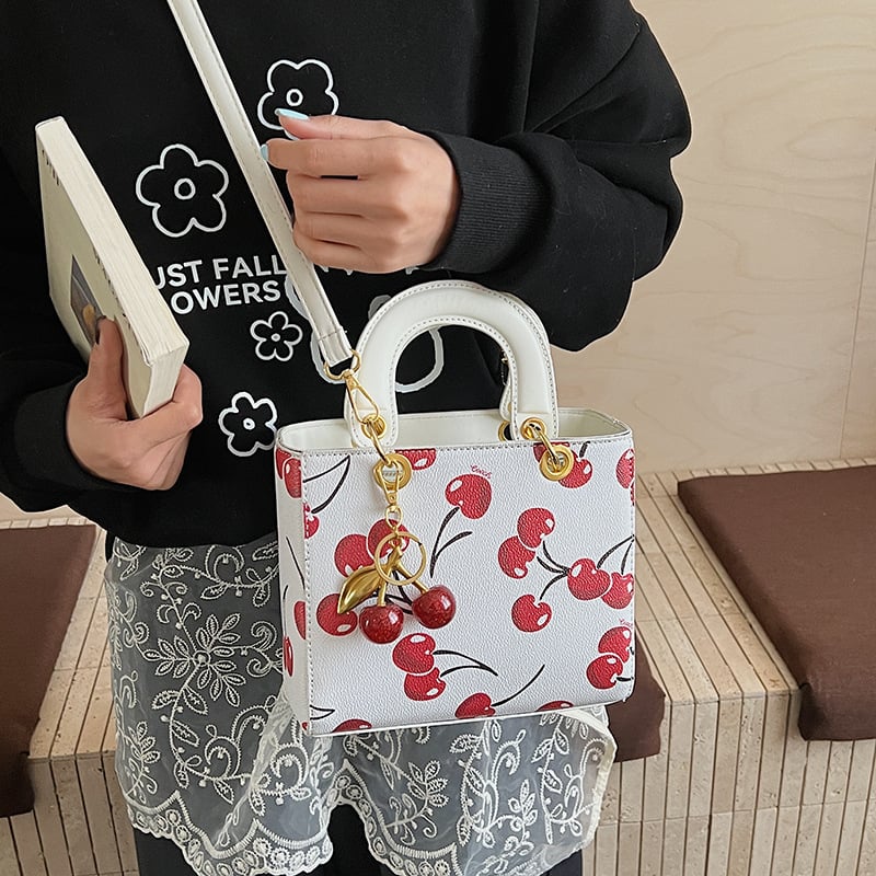2026 Nova ženska Cherry torba s ručkom i crossbody, velika kapaciteta, tote bucket torba