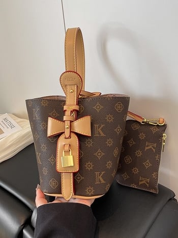 2025 nova stilna bucket torba s vintage monogramom, preko ramena