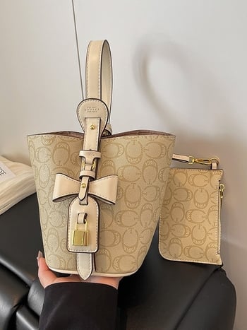 2025 nova stilna bucket torba s vintage monogramom, preko ramena