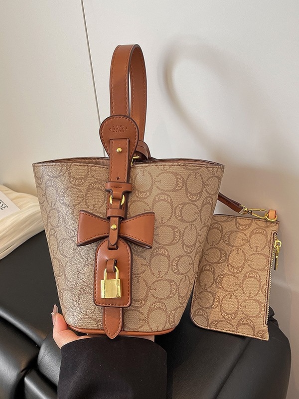 2025 nova stilna bucket torba s vintage monogramom, preko ramena