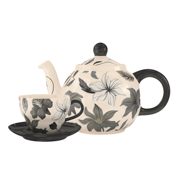 Chaobai Ink Moon set de cafea vintage cu ceașcă și farfurioară dantelate, pentru ceai de după-amiază acasă