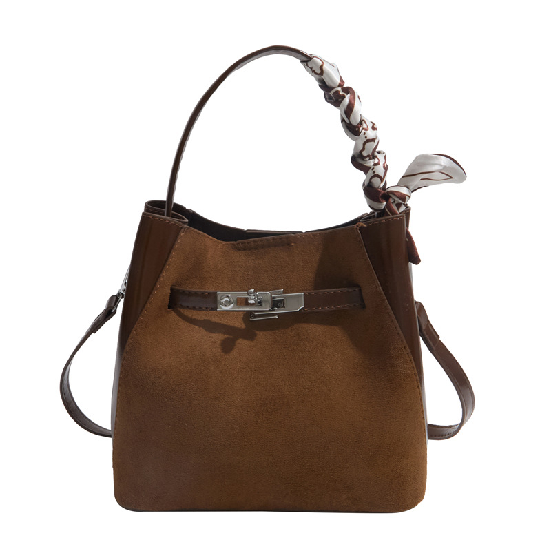 Ženska mat retro bucket torba, model 2026, visokokvalitetna dnevna crossbody torba za rameno