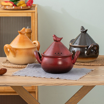 Oală ceramică pentru ghiveci, model nou, rezistentă la temperaturi ridicate, potrivită pentru flacără deschisă, capacitate mare, utilizare casnică, pentru gătit carne și supă, nu se crapă la încălzire