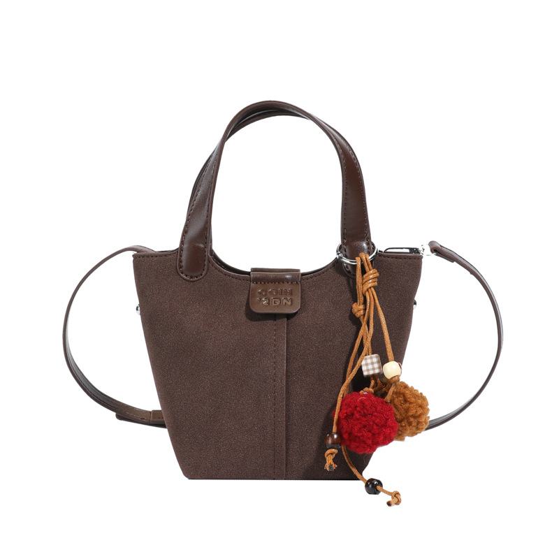 Ženska torba od velura u stilu kante, srednje veličine, za svakodnevnu upotrebu, na rame ili crossbody