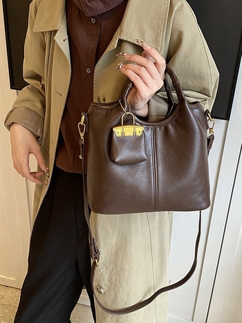 Ženska jesenska retro bucket torba, 2024 novi model, svestran nišni dizajn, preko ramena i crossbody, srednja veličina