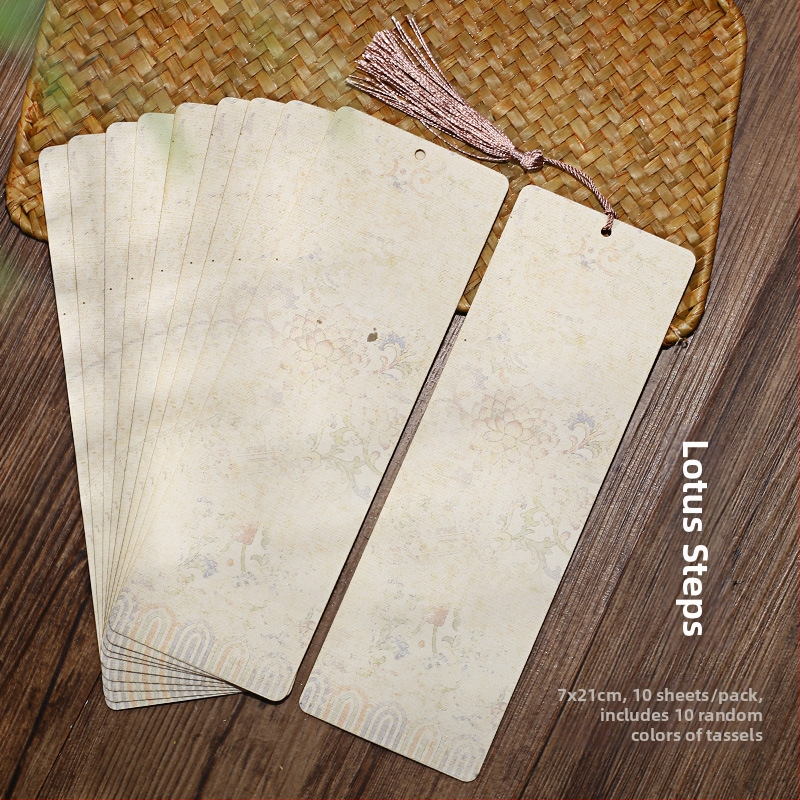 Záložka z ryžového papiera v starovekom štýle, DIY ručne písaná, s strapcom, kartónový papier pre kaligrafiu