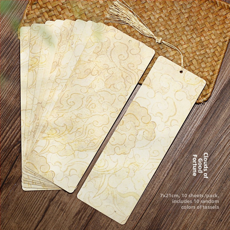 Záložka z ryžového papiera v starovekom štýle, DIY ručne písaná, s strapcom, kartónový papier pre kaligrafiu