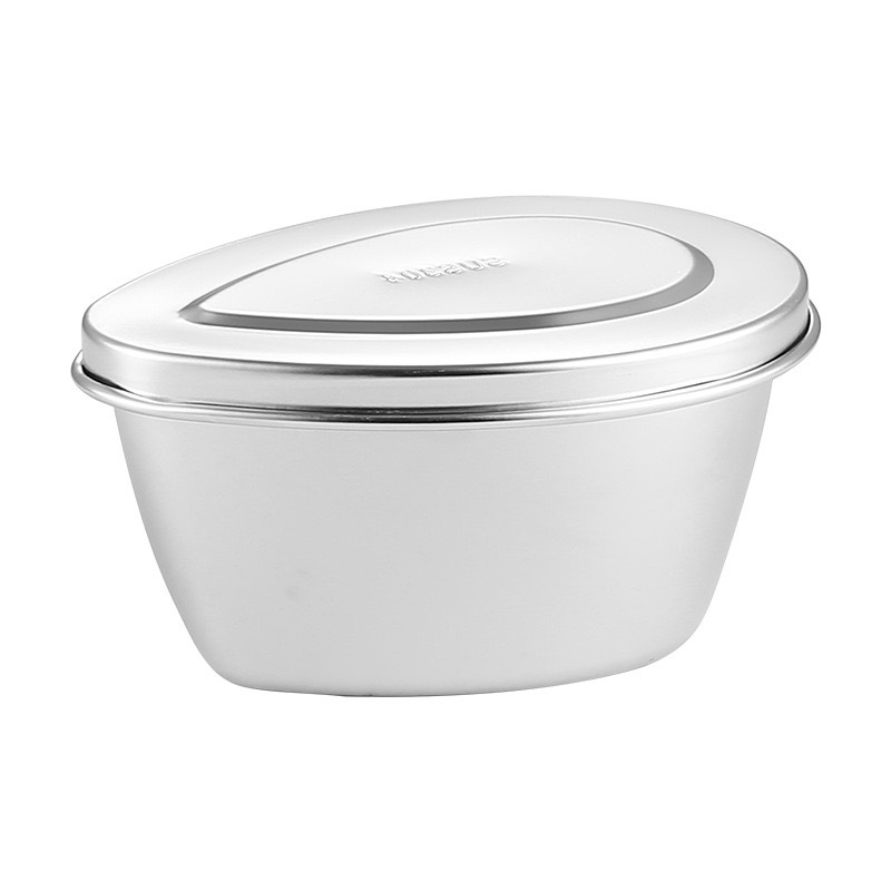 Tavă de aburi din oțel inoxidabil, în formă de ou, pentru orez și feluri calde, cu design de separare a aromelor