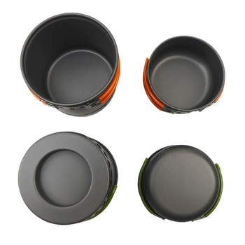 Prijenosni set lonaca za kampiranje od tvrdo anodiziranog aluminijskog legura za 1-2 osobe