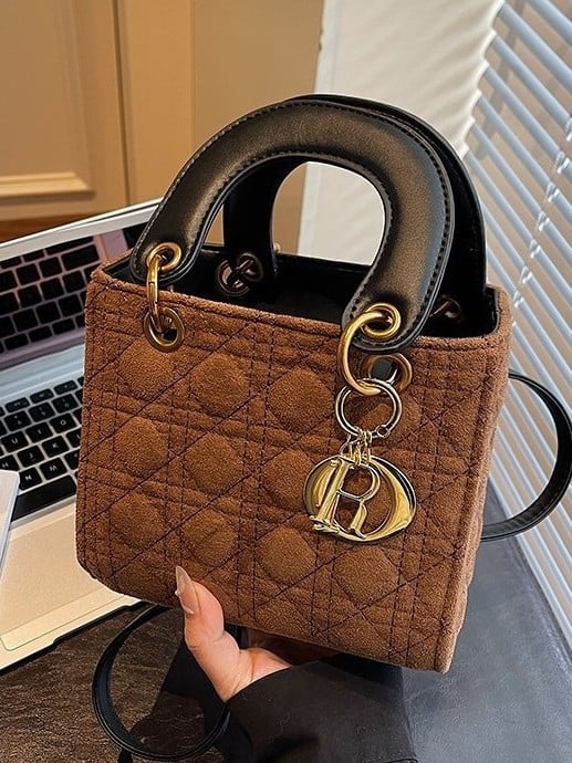 Niche dizajnerska ženska mini torbica s prešivanim uzorkom, preko ramena/crossbody, inspirirana Dianom