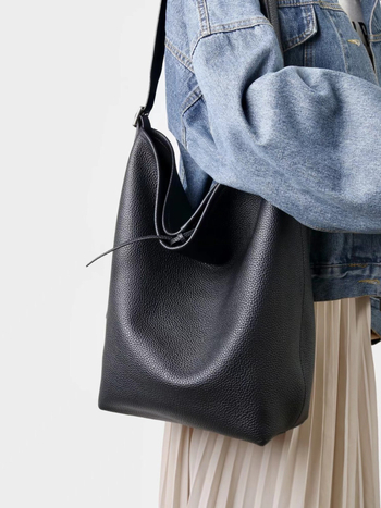Torba Tote od kože prvog sloja, bucket bag, velika zapremina, za nošenje preko ramena