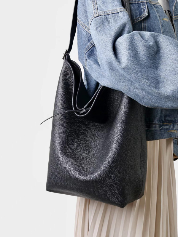 Torba Tote od kože prvog sloja, bucket bag, velika zapremina, za nošenje preko ramena