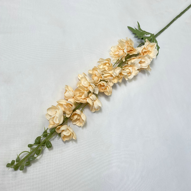 Flori artificiale în nuanță șampanie – șir de flori pentru aleea nunții în stil european, decor pentru casă și ședințe foto (din mătase și plastic)