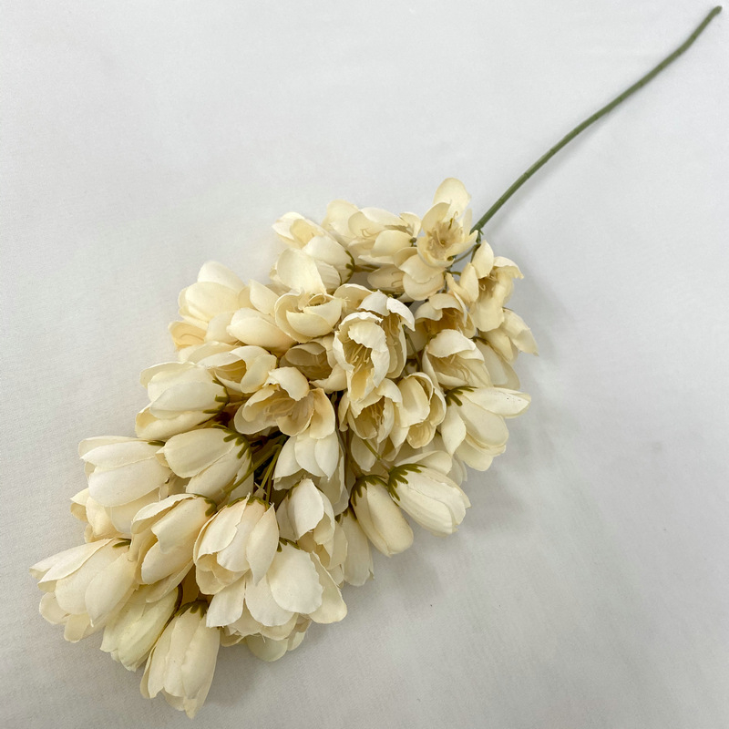 Flori artificiale în nuanță șampanie – șir de flori pentru aleea nunții în stil european, decor pentru casă și ședințe foto (din mătase și plastic)