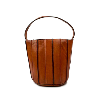 Ženska crossbody torbica od prave kože, jednostavan bucket stil, od prve sloje kravlje kože s biljnim premazom.