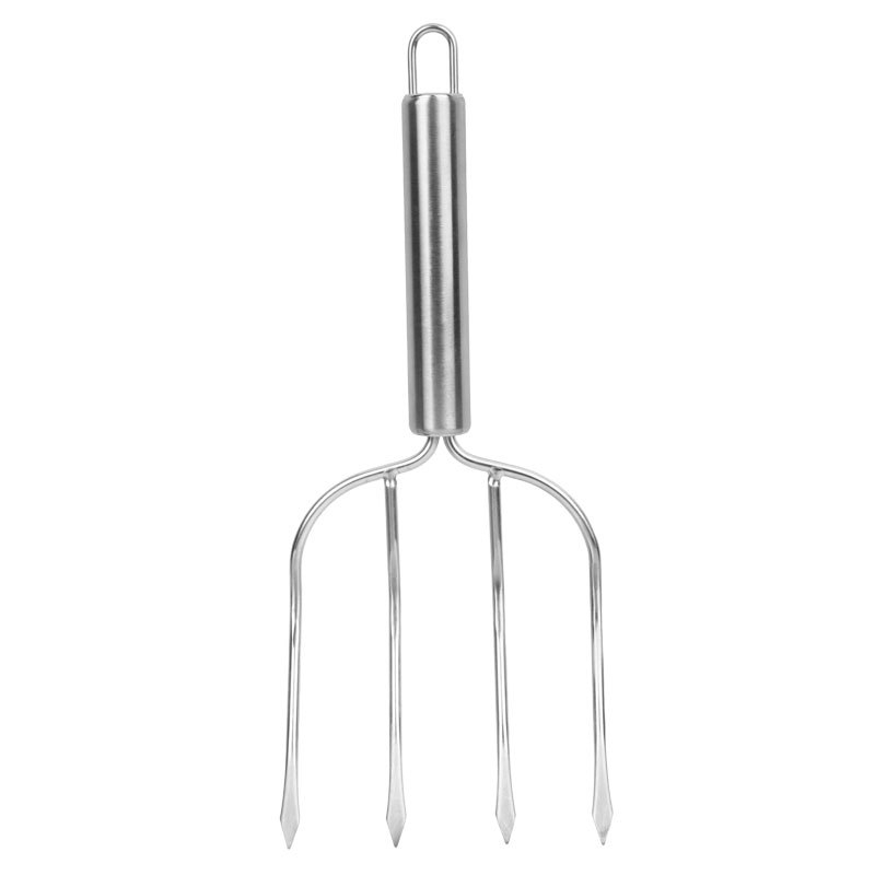 Furculă groasă din oțel inoxidabil pentru frigere: pui, curcan, pulpă de miel, grătar, frigărui, steak, miel fript, rață prăjită