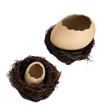 Bol ceramic în formă de ou – design creativ cu cuib de pasăre pentru deserturi, băuturi reci și tăiței