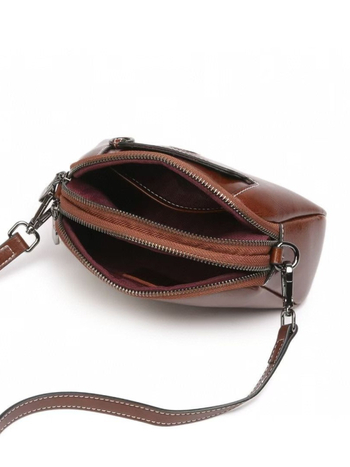 Ženska torbica od prave kože s pretincem za novac i džepom za telefon, Mahjong stil, koža prve klase, mini crossbody torba, 2025