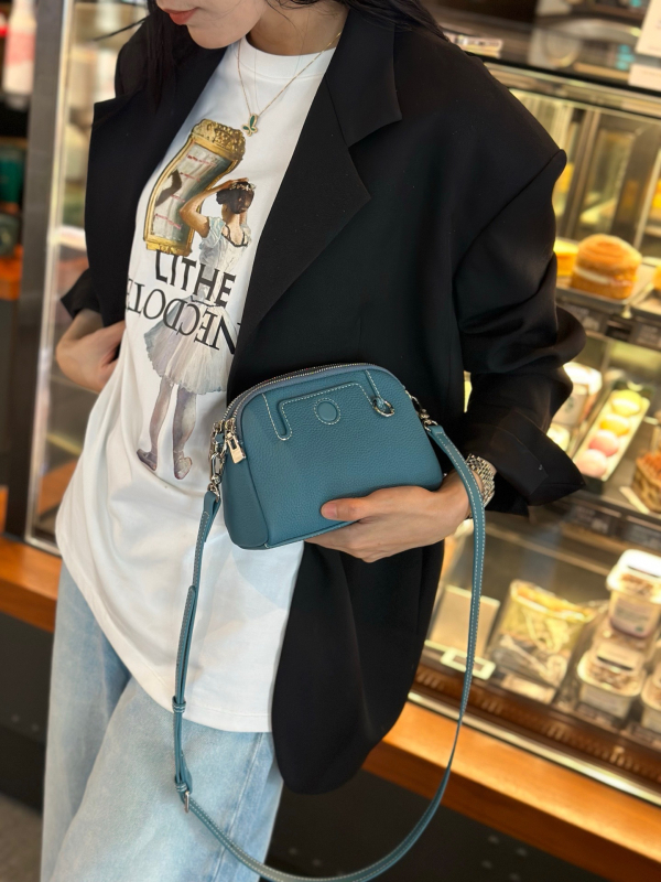 Ženska torbica od prave kože s pretincem za novac i džepom za telefon, Mahjong stil, koža prve klase, mini crossbody torba, 2025