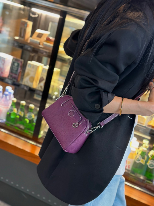 Ženska torbica od prave kože s pretincem za novac i džepom za telefon, Mahjong stil, koža prve klase, mini crossbody torba, 2025