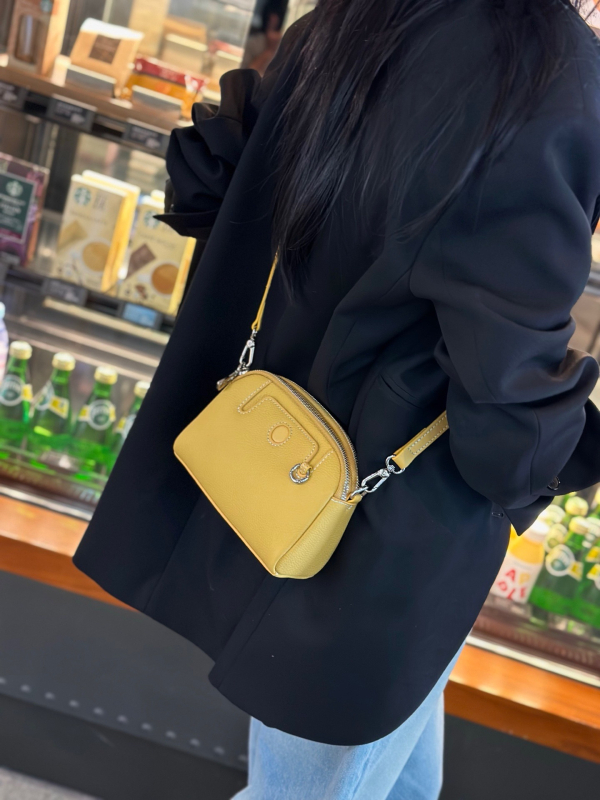 Ženska torbica od prave kože s pretincem za novac i džepom za telefon, Mahjong stil, koža prve klase, mini crossbody torba, 2025