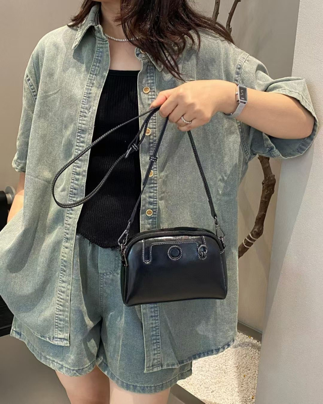 Ženska torbica od prave kože s pretincem za novac i džepom za telefon, Mahjong stil, koža prve klase, mini crossbody torba, 2025