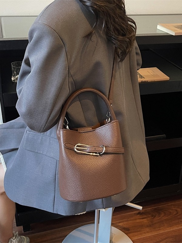 PU bucket torba za žene, velika kapaciteta, pogodna za svakodnevnu upotrebu — ručna, na rame ili crossbody