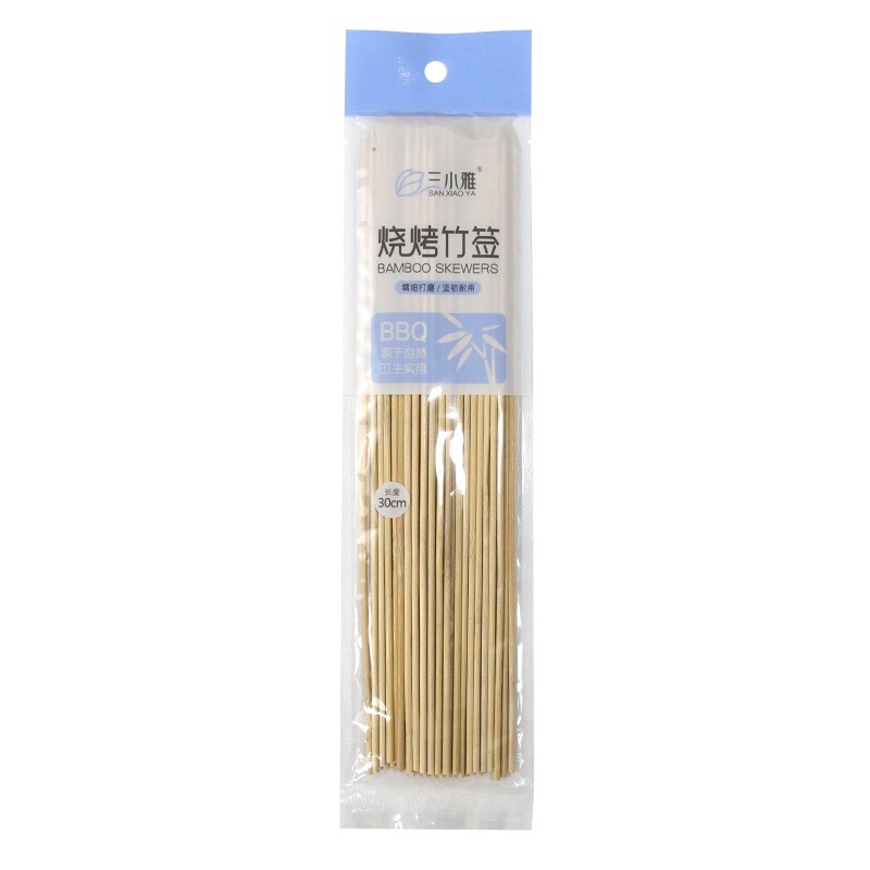 Sanxiaoya 2029 Bețișoare din bambus pentru grătar, 30 cm, 45 buc., de unică folosință, pentru frigărui din miel și pentru hot pot