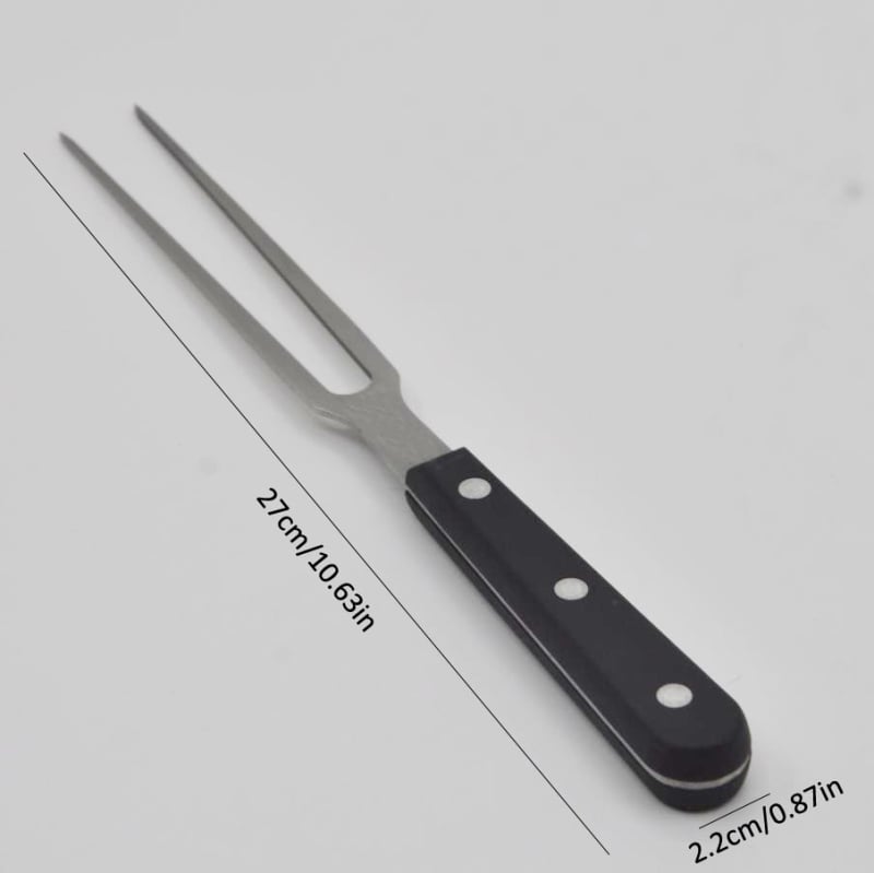 Furculă de grătar din oțel inoxidabil, mâner lung și îngroșat – furculă mare pentru carne, pentru uz casnic și grătar în aer liber