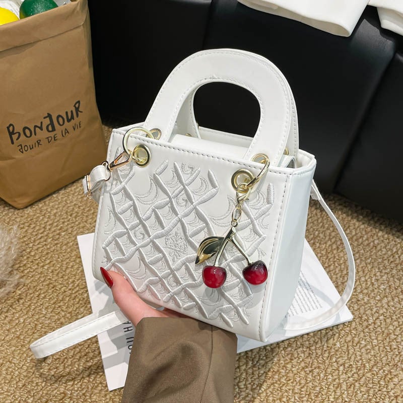 Crvena visoko kvalitetna šivana torbica, stil Diane, ženska torba preko ramena i crossbody