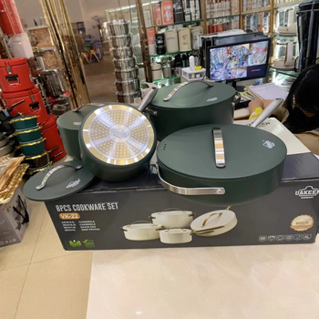 RongFa set de 4 vase de gătit din aluminiu, oală de supă, antiaderent, stil minimalist modern