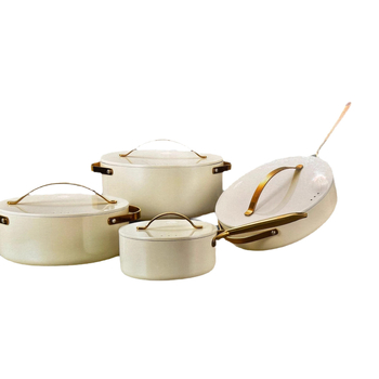 RongFa set de 4 vase de gătit din aluminiu, oală de supă, antiaderent, stil minimalist modern