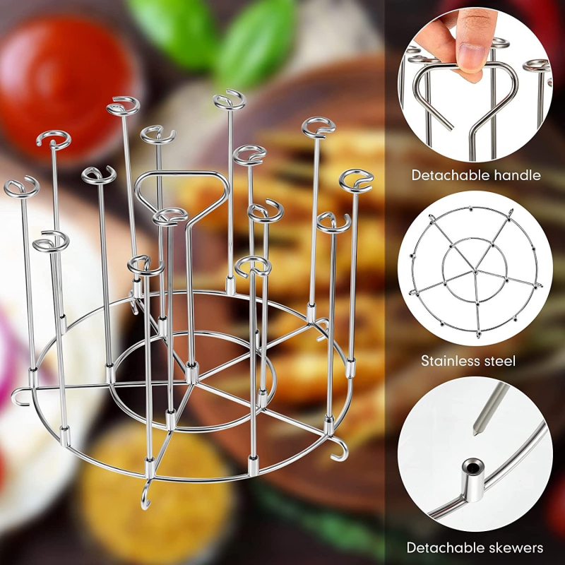 Accesorii pentru grill vertical pentru friteuză cu aer — ace multiple pentru frigărui la grătar