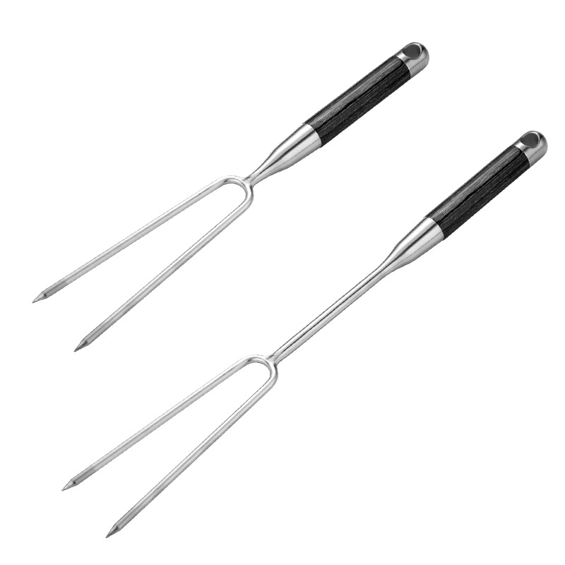 Hong Junda Furculă de grătar din oțel inoxidabil 304 pentru exterior – furculiță pentru fripturi, pui întreg și carne la grătar, unealtă pentru grătar