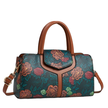 Daisiya Boston Tote torba s patchwork printom, premium dojam, PU koža, velik kapacitet, svakodnevna crossbody torba