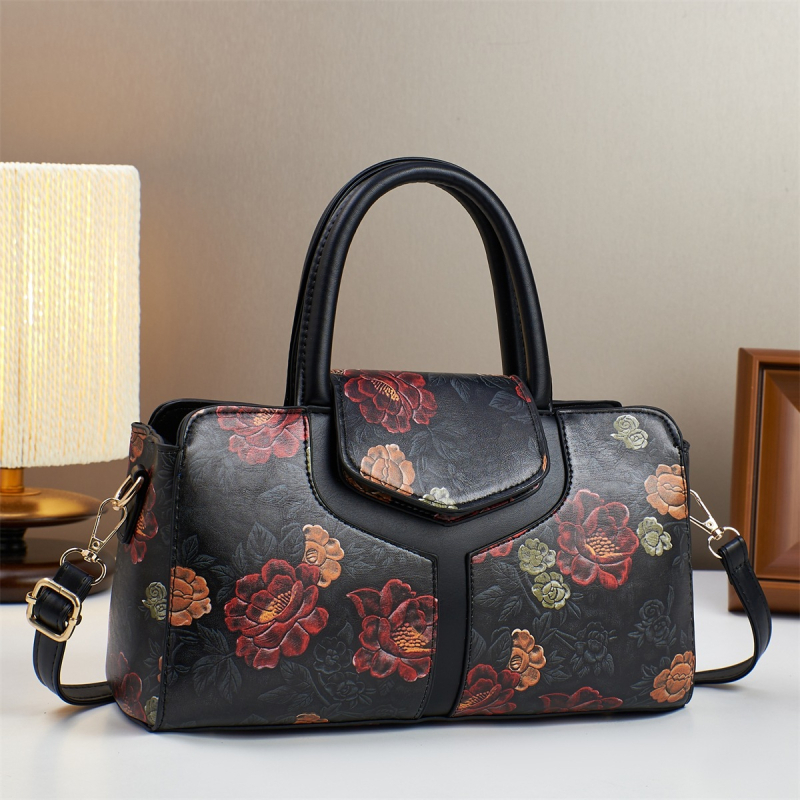 Daisiya Boston Tote torba s patchwork printom, premium dojam, PU koža, velik kapacitet, svakodnevna crossbody torba