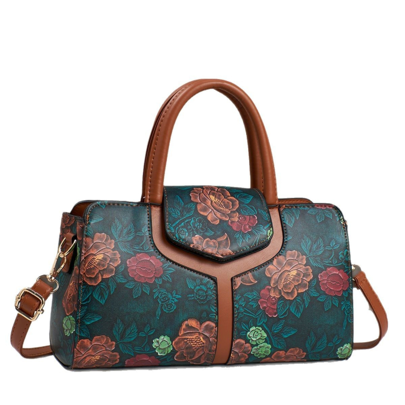 Daisiya Boston Tote torba s patchwork printom, premium dojam, PU koža, velik kapacitet, svakodnevna crossbody torba