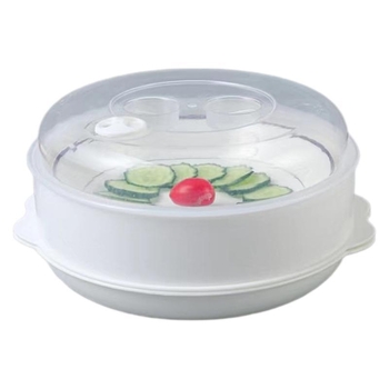 Coș de aburi din plastic pentru microunde, cu capac, suport de aburi pentru încălzirea meselor și a chiflelor, ustensile de bucătărie