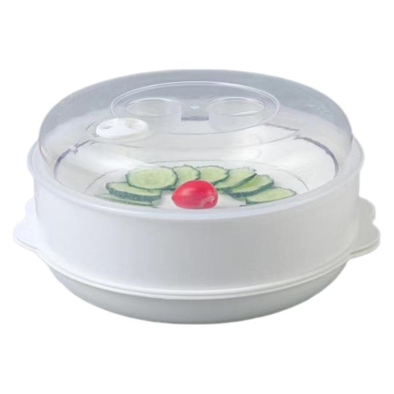 Coș de aburi din plastic pentru microunde, cu capac, suport de aburi pentru încălzirea meselor și a chiflelor, ustensile de bucătărie