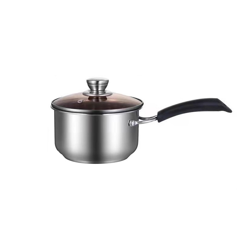 Oală din oțel inoxidabil gros, pentru lapte, abur și supă, uz casnic, 1,1–2 L