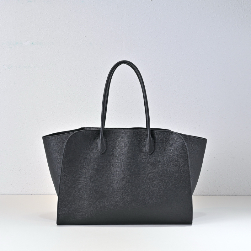 Minimalistička luksuzna kožna tote torba crne boje, s motivom krila, svakodnevna torba preko ramena