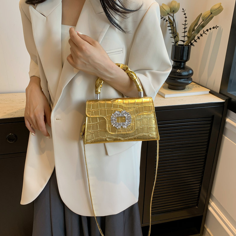 Mala kvadratna torbica s dijamantima, plisiran dizajn, teksturirana ženska torba preko ramena i crossbody