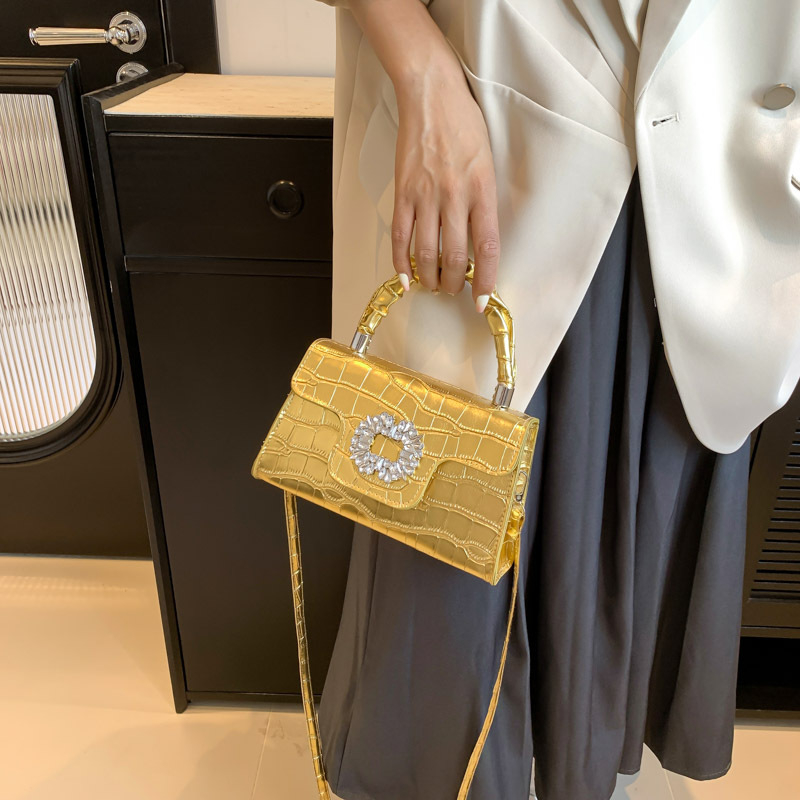 Mala kvadratna torbica s dijamantima, plisiran dizajn, teksturirana ženska torba preko ramena i crossbody