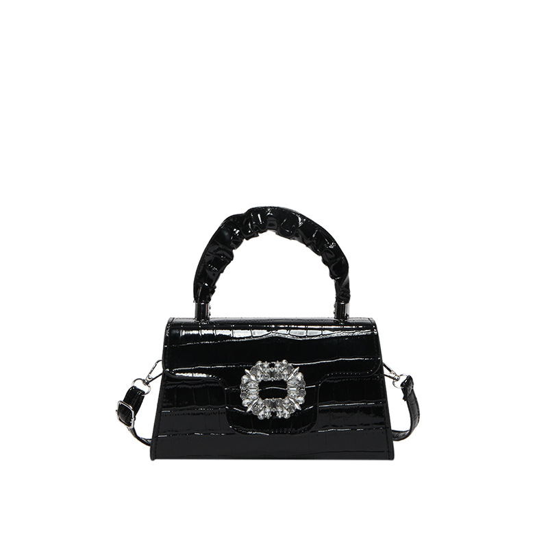 Mala kvadratna torbica s dijamantima, plisiran dizajn, teksturirana ženska torba preko ramena i crossbody