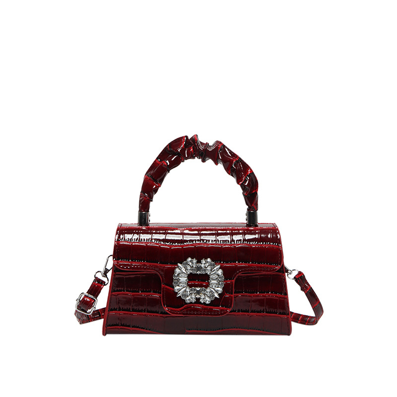 Mala kvadratna torbica s dijamantima, plisiran dizajn, teksturirana ženska torba preko ramena i crossbody