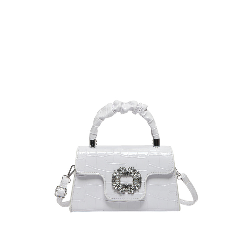 Mala kvadratna torbica s dijamantima, plisiran dizajn, teksturirana ženska torba preko ramena i crossbody
