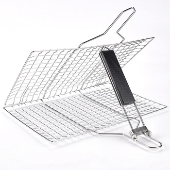 Clip pliabil pentru grătar din oțel inox, accesoriu portabil detașabil pentru pește și carne, grătar multifuncțional