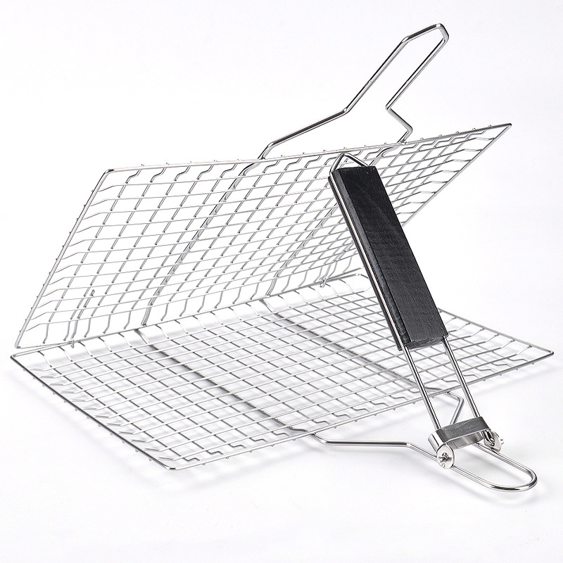 Clip pliabil pentru grătar din oțel inox, accesoriu portabil detașabil pentru pește și carne, grătar multifuncțional