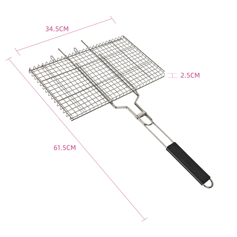 Clip portabil pentru grătar din oțel inoxidabil 430, electroplatinat, pentru pește, legume și burgeri